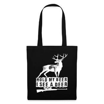 Hunter Hold My Beer I See A Deer - Tote Bag - black - Front