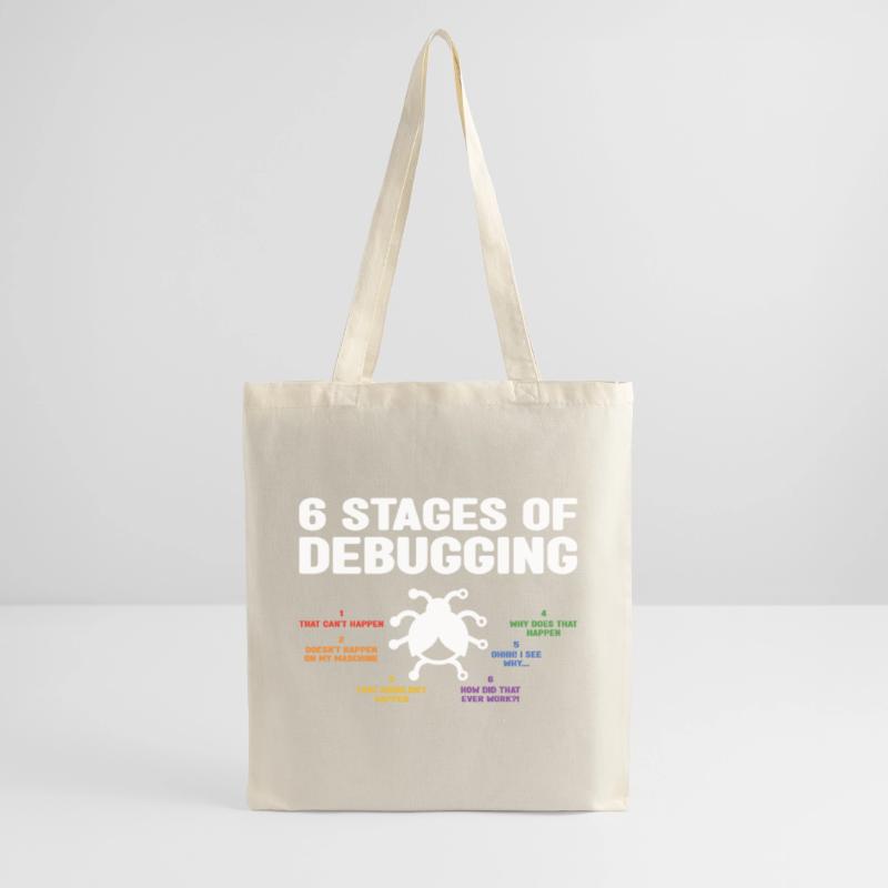6 Stages Of Debugging Coder Programmer Software De Stoffbeutel