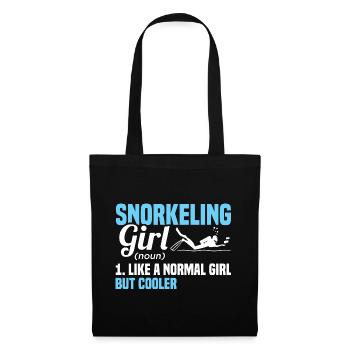Snorkeling Girl Noun Definition Diver Scuba Diving - Stoffbeutel - Schwarz - Vorne