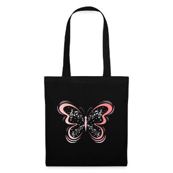 Notes Musicales Papillon Musique Femme - Sac en tissu - noir - Devant