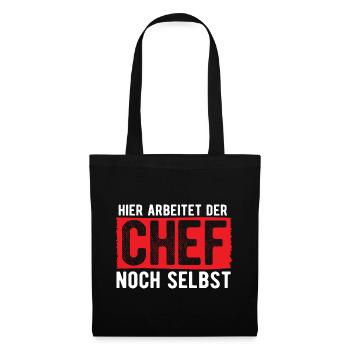 Chef Geschenk Spruch - Stoffbeutel - Schwarz - Vorne