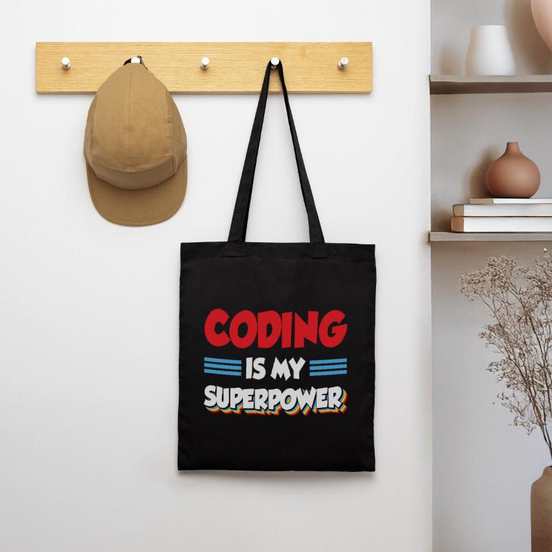 Coding Is My Superpower Programming Coder Computer Stoffbeutel