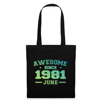 Juin 1981 Anniversaire Année 1981 Juin Cadeau 1981 - Sac en tissu - noir - Devant
