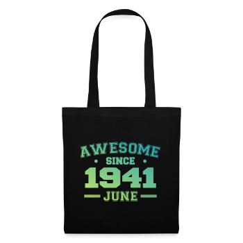 Juin 1941 Anniversaire Année 1941 Juin Cadeau 1941 - Sac en tissu - noir - Devant