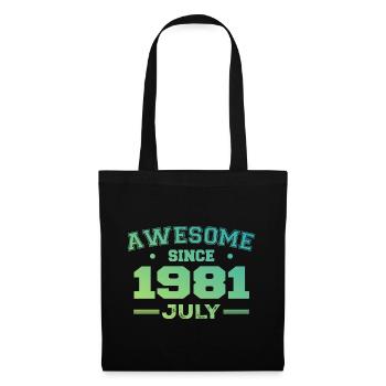 Juillet 1981 Fête Anniversaire Juillet 1981 Rétro - Sac en tissu - noir - Devant