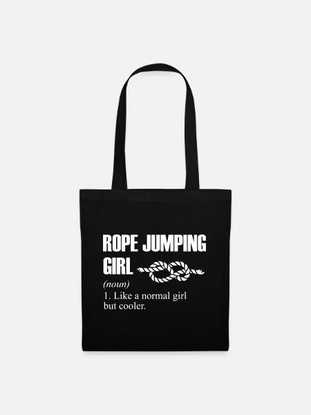 Rope Jumping Girl Definition Rope Jumping Rope Ski - Stoffbeutel - Schwarz