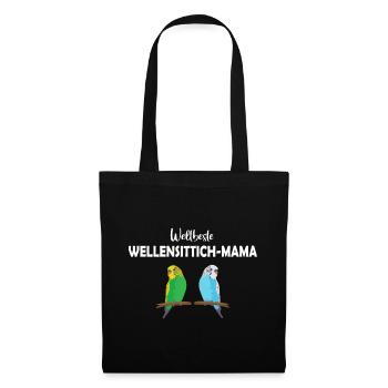 Weltbeste Wellensittich-Mama - Stoffbeutel - Schwarz - Vorne