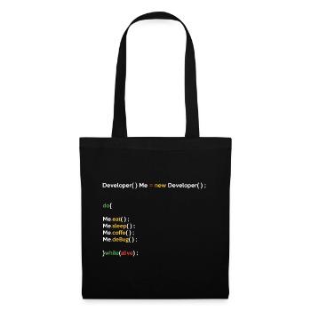 Eat Sleep Code Repeat Coder Programmer Software De - Stoffbeutel - Schwarz - Vorne