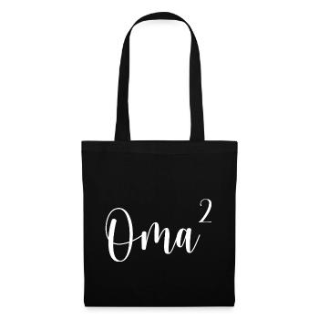 Oma hoch 2 Neugeborenes Geschenkidee - Stoffbeutel - Schwarz - Vorne