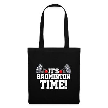 It's Badminton Time Graphic Badminton Player Shutt - Stoffbeutel - Schwarz - Vorne