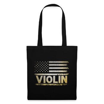 Drapeau américain USA Instrument violoniste Viole de viole - Sac en tissu - noir - Devant
