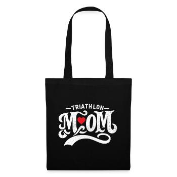Triathlon Mama Schwimmen Rad Laufen Triathletin Mutter - Stoffbeutel - Schwarz - Vorne