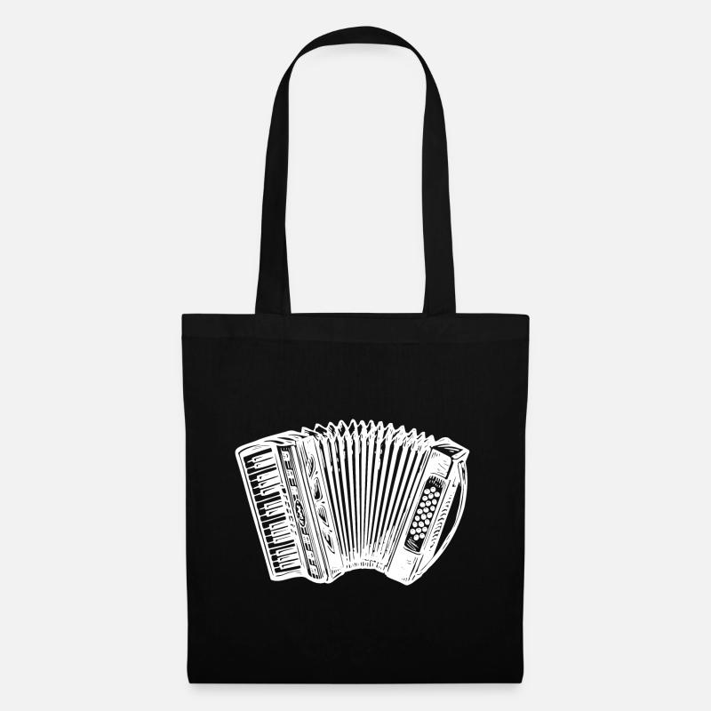 Geschenk Akkordeon Ziehharmonika Silhouette - Stoffbeutel - Schwarz