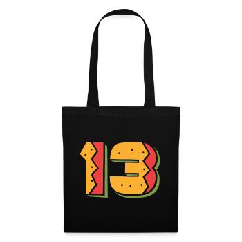 Burger Nummer 13 - 13 Jahre alt Geschenk zum 13. Geburtstag - Stoffbeutel - Schwarz - Vorne