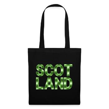 Schottland Tartan Schriftzug Dudelsack Highlands - Stoffbeutel - Schwarz - Vorne