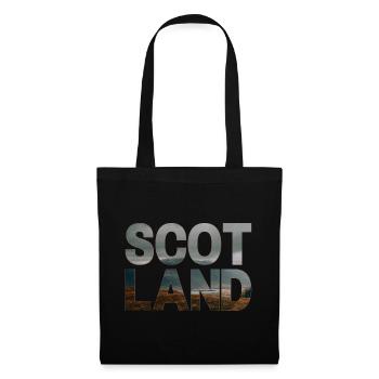 Schottland Tartan Schriftzug Dudelsack Highlands - Stoffbeutel - Schwarz - Vorne