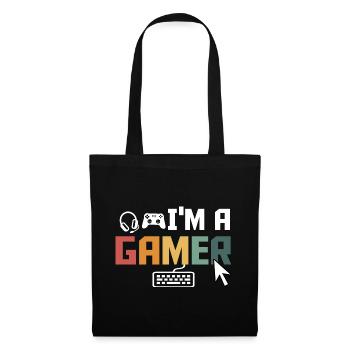 I'm A Gamer Video Game Player Gaming Nerd Geek Pc - Stoffbeutel - Schwarz - Vorne