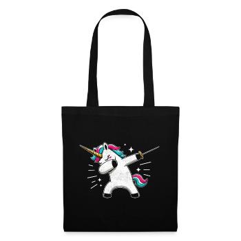 Dubbing Unicorn Fencer Sword Epee Fencing Athlete - Tote Bag - black - Front