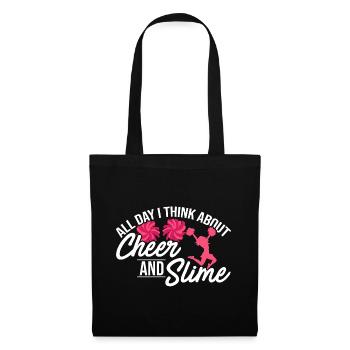 All Day i Think About Cheer And Slime Cheerleading - Stoffbeutel - Schwarz - Vorne