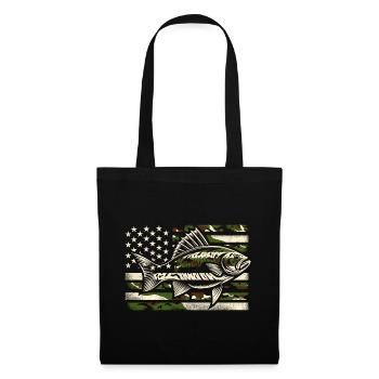 Drapeau américain Pêche au poisson USA Patriot Fisherman A - Sac en tissu - noir - Devant