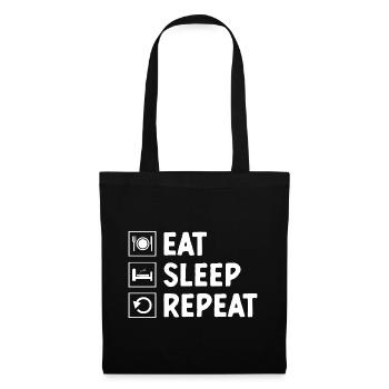 Eat Sleep Repeat Sayings For Introverts - Tote Bag - black - Front