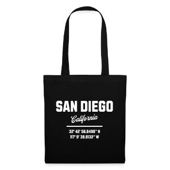 Koordinaten Von San Diego Kalifornien - Stoffbeutel - Schwarz - Vorne