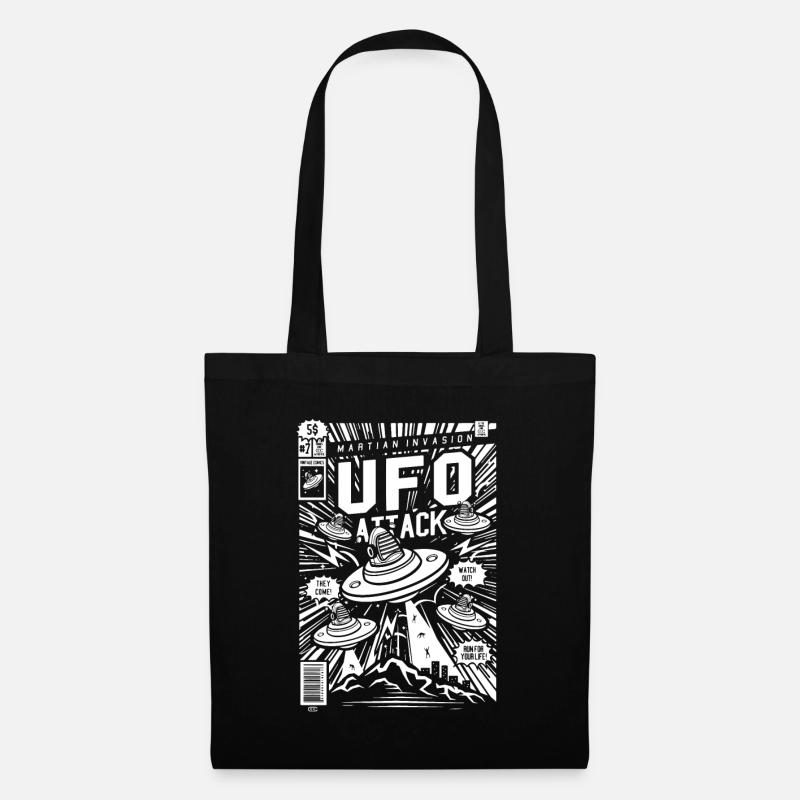 Soucoupe volante Alien Kidnapping Comic Ufo - Sac en tissu - noir