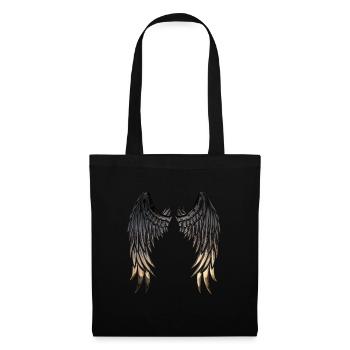 Ailes en or - Sac en tissu - noir - Devant