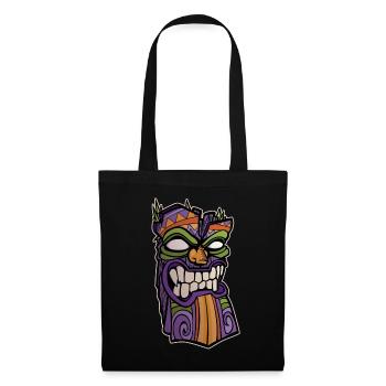Illustration de masque Tiki - Sac en tissu - noir - Devant