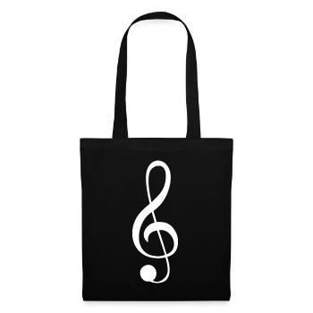 Clé de sol icône de la musique - Sac en tissu - noir - Devant