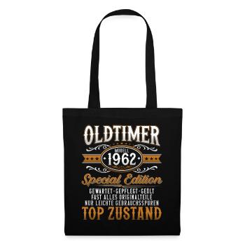 Oldtimer Baujahr Jahrgang 1962 Geburtstag Geschenk - Stoffbeutel - Schwarz - Vorne