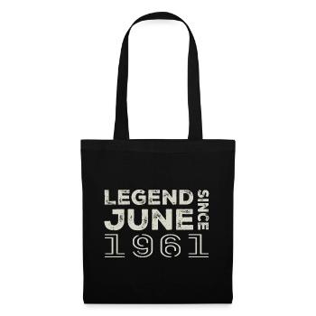 Juin 1961 Anniversaire Juin 1961 Juin Cadeau 1961 - Sac en tissu - noir - Devant