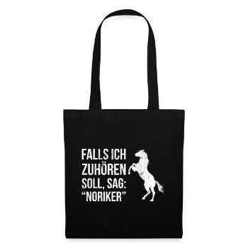 Falls Zuhören Sag Noriker Pferde Reiter Noriker - Stoffbeutel - Schwarz - Vorne