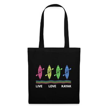 Live Love Kayak Kayaking Rowing Rower Canoe Rower - Stoffbeutel - Schwarz - Vorne