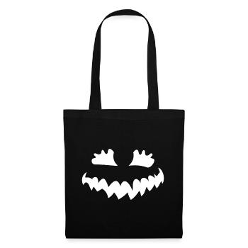 creepy pumpkin face for Halloween - Tote Bag - black - Front