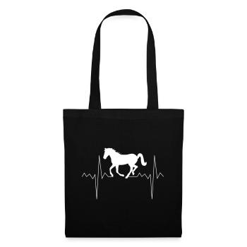 Fréquence cardiaque pouls pouls cheval cavalier cadeau - Sac en tissu - noir - Devant
