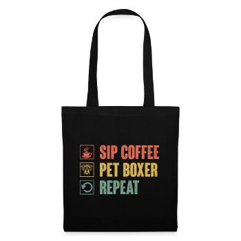 Siroter Café Pet Boxer Répéter Caffeine Lover Dog - Sac en tissu - noir - Devant
