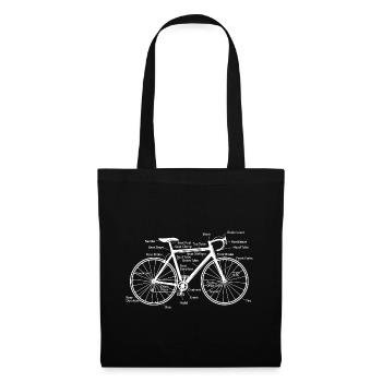 Beschreibung Geschenk Fahrrad Radfahrer Sport - Stoffbeutel - Schwarz - Vorne