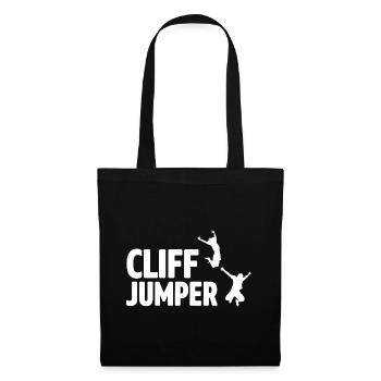 Retro Graphic Cliff Diver Cliff Diving Tombstoning - Tote Bag - black - Front