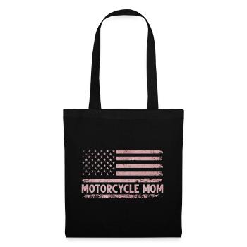 Drapeau Américain Moto Maman Patriote Motard Mère - Sac en tissu - noir - Devant