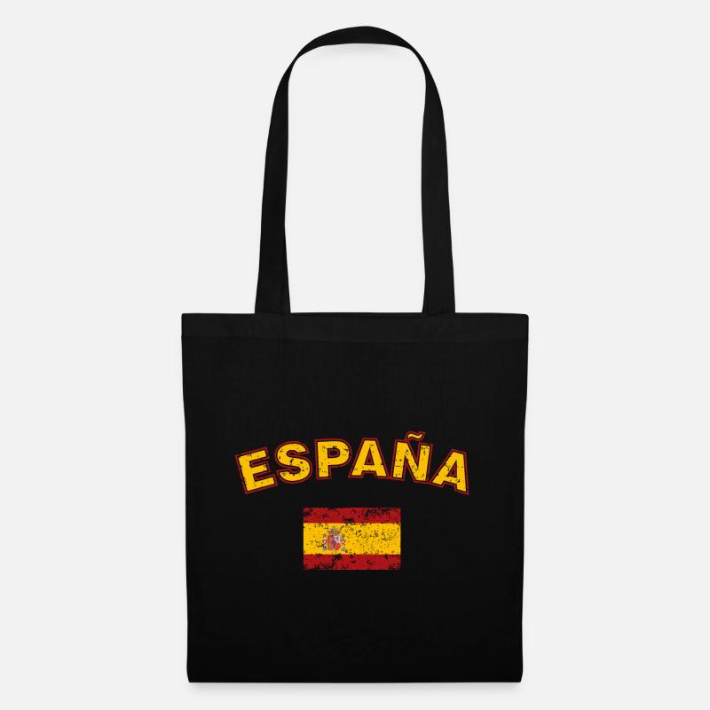 Drapeau de l’Espagne, effet usé et texte - Sac en tissu - noir
