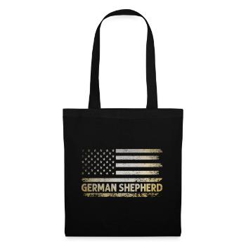 American Flag German Shepherd Patriot America GSD - Tote Bag - black - Front