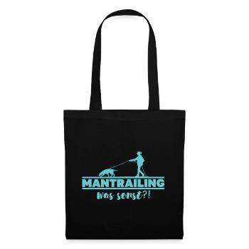 Mantrailing autre silhouette chien de recherche chiens - Sac en tissu - noir - Devant