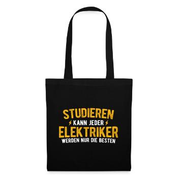 Elektriker Strom Elektrik - Stoffbeutel - Schwarz - Vorne