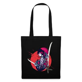 gothik manga anime kriegerin samurai japan girl - Stoffbeutel - Schwarz - Vorne