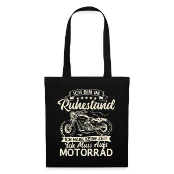 Motorrad Rentner Chopper Motorradfahrer Biker Opa - Stoffbeutel - Schwarz - Vorne