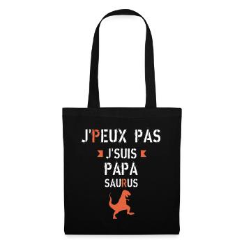 J peux pas je suis papa saurus - Sac en tissu - noir - Devant
