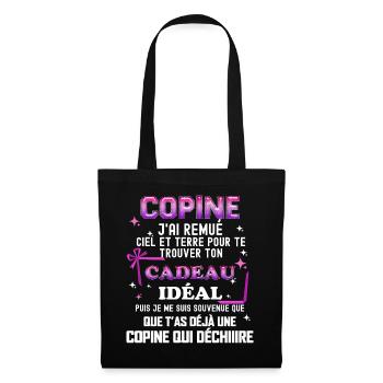 Copine Mon Cadeau Merveilleux - Sac en tissu - noir - Devant