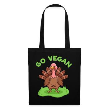Truthahn-Design für stolze Veganer - Stoffbeutel - Schwarz - Vorne