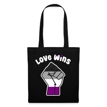 Love Wins Asexual Pride Fist Design for Equality - Tote Bag - black - Front